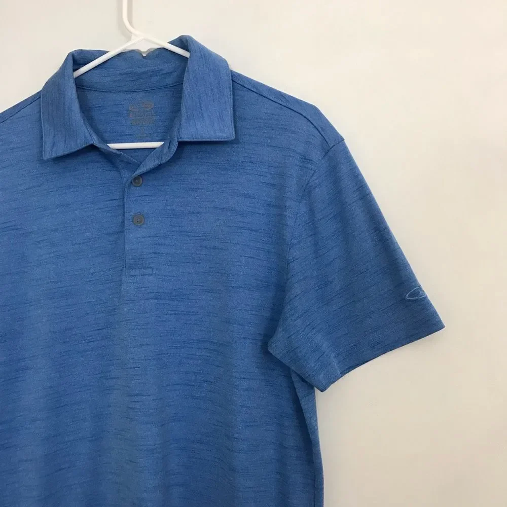 Champion Duo Dry Sz Medium Blue Polo Collared Shirt Golf Mens